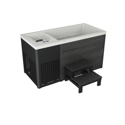 H2O Chillax Ice Bath with matching entry steps and vented chiller panel