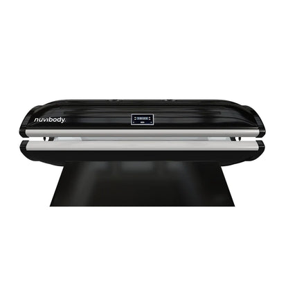 Top view of Nuvibody LITE Red Light Therapy Bed with closed canopy and digital control display panel.